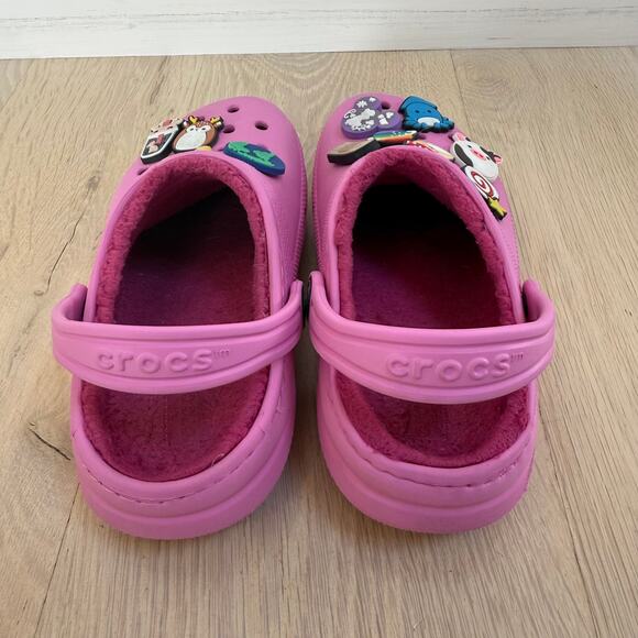 Pink Crocs Classic Lined Size C13 Clogs Squishmallow Jibbitz - Picture 6 of 9